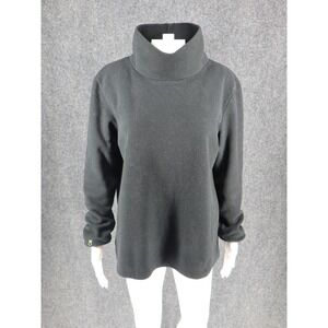Dudley Stephens Fleece Tunic Womens XL Black Cobble Hill Vello Turtleneck Top